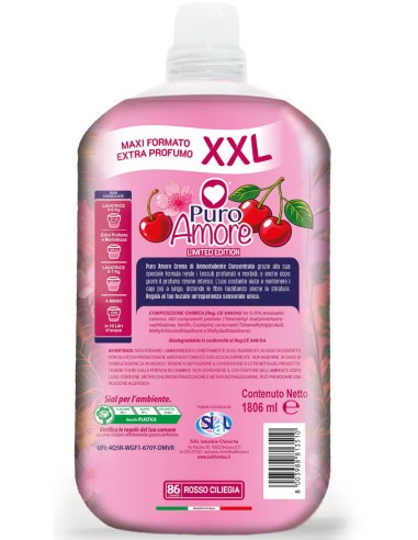Puro Amore Ammorbidente Concentrato 86 Lavaggi 1806ml - Rosso Ciliegia